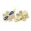 Brass Micro Pave Clear Cubic Zirconia Pendants KK-C045-29G-2