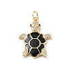 Rack Plating Brass Micro Pave Cubic Zirconia Pendants KK-C021-01G-2