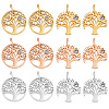 DICOSMETIC 12Pcs 2 Style 3 Colors 316 Surgical Stainless Steel Pendants STAS-DC0006-16-1