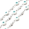 Enamel Flat Round with Evil Eye Link Chains CHS-G021-01P-04-1