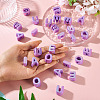 50Pcs 5 Styles UV Plating Opaque Acrylic Beads PACR-TA0001-31G-7
