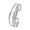 Fashionable 304 Stainless Steel Cuff Bangles for Women BJEW-B104-14P-1