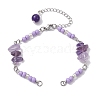 Natural Amethyst Chips & Handmade Seed Beads Bracelet Making AJEW-MZ00001-03-1