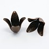4-Petal Brass Flower Bead Caps X-KK-M010-02R-NR-1