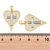 Brass Micro Pave Clear Cubic Zirconia Pendants KK-L275-71C-G-3