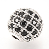 Brass Micro Pave Cubic Zirconia Beads ZIRC-Q013-8mm-143P-2