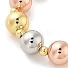 Brass Round Beaded Stretch Bracelets for Women BJEW-S159-01A-2