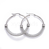 304 Stainless Steel Hoop Earrings EJEW-L232-032C-P-1