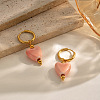 304 Stainless Steel with Handmade Procelain Hoop Dangle Earrings for Women CE4486-4