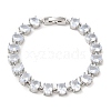 Clear Cubic Zirconia Tennis Bracelet BJEW-M296-01P-1