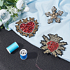 Gorgecraft 3 Style 3Pcs Woven Fabric Ornament Accessories DIY-GF0005-77-5