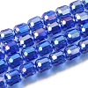 Electroplate Transparent Column Glass Beads Strands EGLA-A043-02-AB09-1