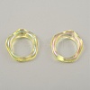 Candy Color Plastic Twist Wave Finger Ring for Women RJEW-WH0004-26F-1