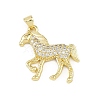 Brass Micro Pave Clear Cubic Zirconia Pendants KK-B177-12G-1