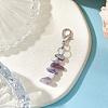 Natural Howlite & Amethyst & Purple Turquoise Chips Pendant Decoration HJEW-JM02304-03-2