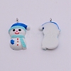 Opaque Resin Pendants with Platinum Tone Iron Accessories RESI-WH0014-20-1