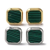 6 Pair 2 Color Square Synthetic Malachite Stud Earrings EJEW-A024-02-2