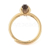 Double Pointed Hexagonal Prism  Natural Smoky Quartz Adjustable Rings for Women RJEW-G327-01G-05-3