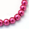Baking Painted Pearlized Glass Pearl Round Bead Strands X-HY-Q330-8mm-57-2