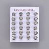 304 Stainless Steel Rhinestone Stud Earrings EJEW-F227-02P-C-1