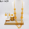 Multi-layer Alloy Pendant Necklacez & Stud Dangle Earrings & Cuff Ringz Sets WGFFF8E-01-1