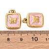 304 Stainless Steel Enamel Pendants STAS-U061-37G-A03-3