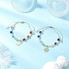 2Pcs Chakra 304 Stainless Steel Charm Bracelets BJEW-JB12564-03-2