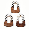 Printed Opaque Resin & Walnut Wood Pendants RESI-TAC0017-64-1