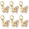 10Pcs Brass Micro Pave Cubic Zirconia Charms FIND-BBC0002-85-1