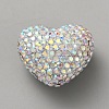 Heart Handmade Polymer Clay Rhinestone Beads FIND-WH0431-53B-1