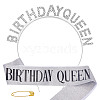 1Pc Birthday Queen Party Theme Alloy Rhinestone Hair Bands for Women AJEW-HY0002-47-1