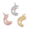 Brass Micro Pave Clear Cubic Zirconia Pendants ZIRC-Z008-24-1