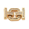 Brass Micro Pave Clear Cubic Zirconia Fold Over Clasps KK-P291-12G-1