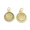 Brass Micro Pave Colorful Cubic Zirconia Pendants KK-E068-VF091-1