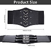 PU Leather Wide Elastic Corset Belt with Alloy Heart Buckle AJEW-WH0007-26-2