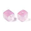 Frosted Glass Beads with Golden Glitter Powder LS-DGLA-NH001-8mm-01J-2
