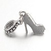 High-heeled Shoes Alloy Glass Rhinestone European Dangle Charms MPDL-L013-13I-2