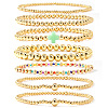 7Pcs Brass Round Beaded Bracelets for Women SB9067-6-1