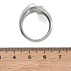 Brass Micro Pave Cubic Zirconia Cuff Open Rings for Women RJEW-L343-12P-01-5
