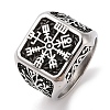 Viking 304 Stainless Steel Vegvisir Wide Finger Rings for Mens RJEW-U005-21A-04-1