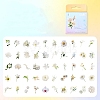 50Pcs 50 Styles Flower PET Sticker PW-WG35408-01-1