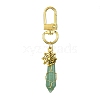 Copper Wire Wrapped Gemstone Bullet Pendant Decorations HJEW-JM01238-01-2