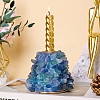 Natural Fluorite and Metal Candlestick Ornaments PW-WG97317-07-1
