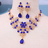 Alloy Rhinestone Pendant Necklaces & Stud Dangle Earrings Sets for Women WG381FF-03-1