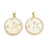 Brass Micro Pave Clear Cubic Zirconia Pendants KK-L213-010G-04-1