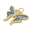 Brass Enamel Micro Pave Cubic Zirconia Pendants KK-Z042-09G-03-2