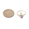 Copper Wired Gemstone Finger Rings RJEW-JR00976-3