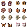 Natural Wood Stud Earrings EJEW-SC0001-21P-1