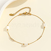 304 Stainless Steel with Glass Column Bead Anklets FS-WGCFE90-06-1
