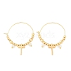 Brass Glass Hoop Earrings EJEW-U040-03G-4